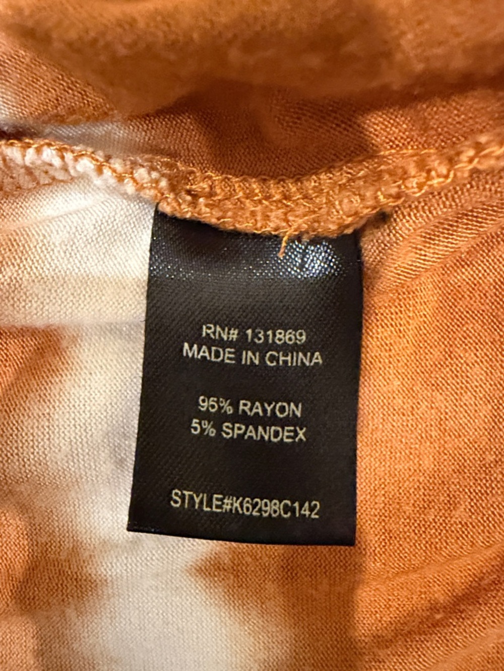 Honey & Sparkle Tie-Dye Asymmetrical Hem Tee Orange White Juniors Size M - Picture 7 of 7